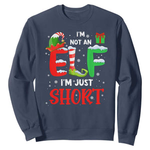 Funny Christmas Sweatshirt I'm Not An Elf Just Short Xmas TS10 Navy Print Your Wear