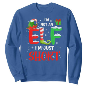 Funny Christmas Sweatshirt I'm Not An Elf Just Short Xmas TS10 Royal Blue Print Your Wear