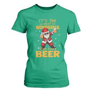 Funny Christmas Santa Claus Drinking Beer Wonderful Time T Shirt For Women TS10 Irish Green Print Your Wear