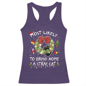 Kitten Christmas Racerback Tank Top Most Likely To Bring Home A Stray Cat Matching Xmas TS10 Purple Print Your Wear