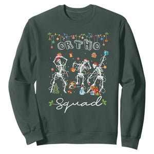 Ortho Nurse Doctor Christmas Sweatshirt Skeletons Orthopedics Nurse Rn Crew TS10 Dark Forest Green Print Your Wear