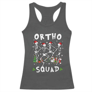 Funny Christmas Ortho Nurse Racerback Tank Top Xmas Dancing Skeleton Orthopedics PICU Icu Nurse Rn Crew TS10 Dark Heather Print Your Wear