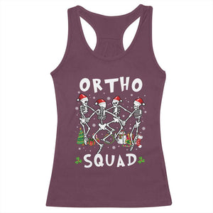 Funny Christmas Ortho Nurse Racerback Tank Top Xmas Dancing Skeleton Orthopedics PICU Icu Nurse Rn Crew TS10 Maroon Print Your Wear