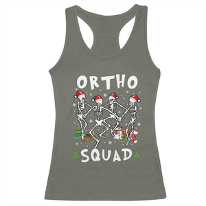 Funny Christmas Ortho Nurse Racerback Tank Top Xmas Dancing Skeleton Orthopedics PICU Icu Nurse Rn Crew TS10 Military Green Print Your Wear