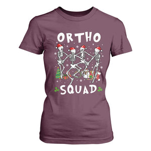 Funny Christmas Ortho Nurse T Shirt For Women Xmas Dancing Skeleton Orthopedics PICU Icu Nurse Rn Crew TS10 Maroon Print Your Wear