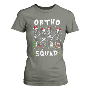 Funny Christmas Ortho Nurse T Shirt For Women Xmas Dancing Skeleton Orthopedics PICU Icu Nurse Rn Crew TS10 Military Green Print Your Wear