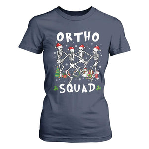 Funny Christmas Ortho Nurse T Shirt For Women Xmas Dancing Skeleton Orthopedics PICU Icu Nurse Rn Crew TS10 Navy Print Your Wear