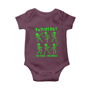 Radiologic Technologist Baby Onesie Radiology You Pose We Expose Dancing Skeletons Dance Xray Rad Tech TS10 Maroon Print Your Wear