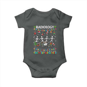 Christmas Radiologic Technologist Baby Onesie Radiology You Pose We Expose Dancing Skeletons Dance Xray Rad Tech TS10 Dark Heather Print Your Wear
