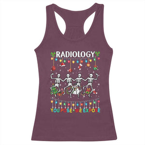 Christmas Radiologic Technologist Racerback Tank Top Radiology You Pose We Expose Dancing Skeletons Dance Xray Rad Tech TS10 Maroon Print Your Wear