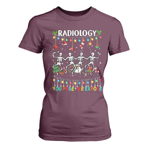 Christmas Radiologic Technologist T Shirt For Women Radiology You Pose We Expose Dancing Skeletons Dance Xray Rad Tech TS10 Maroon Print Your Wear