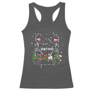 Funny Christmas Nurse Racerback Tank Top Ortho Squad Dancing Skeleton Orthopedics PICU Icu Nurse Rn Crew TS10 Dark Heather Print Your Wear