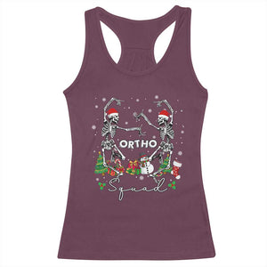 Funny Christmas Nurse Racerback Tank Top Ortho Squad Dancing Skeleton Orthopedics PICU Icu Nurse Rn Crew TS10 Maroon Print Your Wear