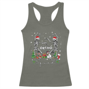 Funny Christmas Nurse Racerback Tank Top Ortho Squad Dancing Skeleton Orthopedics PICU Icu Nurse Rn Crew TS10 Military Green Print Your Wear