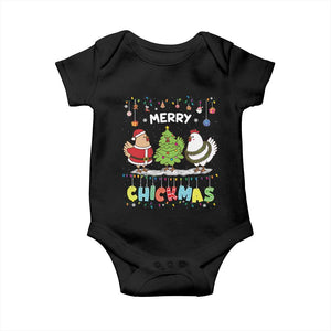 Christmas Chickens Baby Onesie Lover Gift Farm Gift Merry Chickmas TS10 Black Print Your Wear