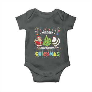 Christmas Chickens Baby Onesie Lover Gift Farm Gift Merry Chickmas TS10 Dark Heather Print Your Wear