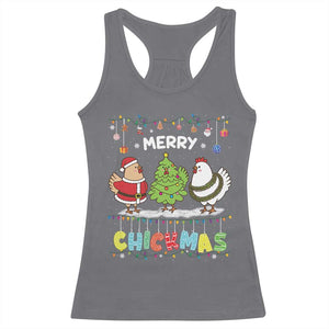 Christmas Chickens Racerback Tank Top Lover Gift Farm Gift Merry Chickmas TS10 Charcoal Print Your Wear