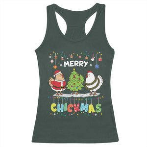 Christmas Chickens Racerback Tank Top Lover Gift Farm Gift Merry Chickmas TS10 Dark Forest Green Print Your Wear