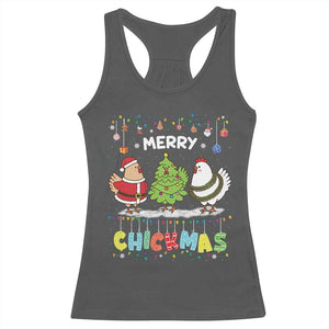Christmas Chickens Racerback Tank Top Lover Gift Farm Gift Merry Chickmas TS10 Dark Heather Print Your Wear