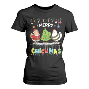 Christmas Chickens T Shirt For Women Lover Gift Farm Gift Merry Chickmas TS10 Black Print Your Wear