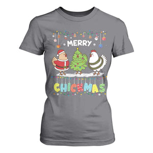Christmas Chickens T Shirt For Women Lover Gift Farm Gift Merry Chickmas TS10 Charcoal Print Your Wear