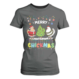 Christmas Chickens T Shirt For Women Lover Gift Farm Gift Merry Chickmas TS10 Dark Heather Print Your Wear