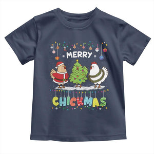 Christmas Chickens Toddler T Shirt Lover Gift Farm Gift Merry Chickmas TS10 Navy Print Your Wear