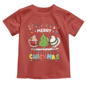 Christmas Chickens Toddler T Shirt Lover Gift Farm Gift Merry Chickmas TS10 Red Print Your Wear