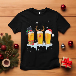 Funny Christmas Beer T Shirt Reindeer Santa Drinking Lovers TS10 Black Print Your Wear