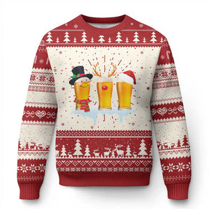 Funny Beer Ugly Christmas Sweater Reindeer Santa Drinking Lovers TS10 Red Print Your Wear