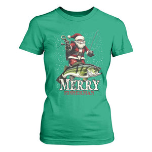 Fishing Christmas Gifts T Shirt For Women Merry Fisherman Santa Claus Fish Fishing Rod TS10 Irish Green Print Your Wear