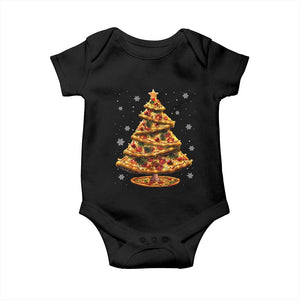 Pizza Christmas Tree Baby Onesie Xmas Gifts Kids TS10 Black Print Your Wear