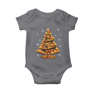 Pizza Christmas Tree Baby Onesie Xmas Gifts Kids TS10 Charcoal Print Your Wear