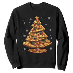 Pizza Christmas Tree Sweatshirt Xmas Gifts Kids TS10 Black Print Your Wear