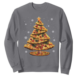 Pizza Christmas Tree Sweatshirt Xmas Gifts Kids TS10 Charcoal Print Your Wear