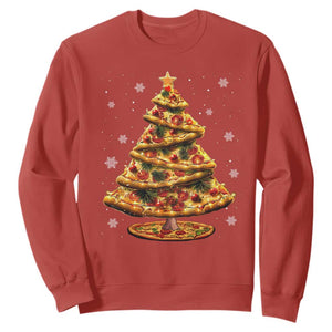 Pizza Christmas Tree Sweatshirt Xmas Gifts Kids TS10 Red Print Your Wear