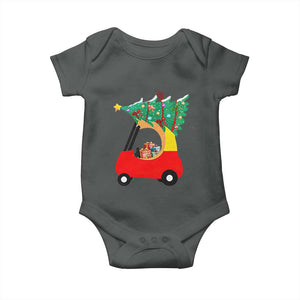 Christmas Kids Baby Onesie Red Car Tree Cute Xmas Toddler Boys TS10 Dark Heather Print Your Wear