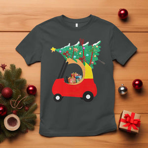 Christmas Kids T Shirt Red Car Tree Cute Xmas Toddler Boys TS10 Dark Heather Print Your Wear