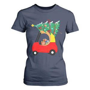 Christmas Kids T Shirt For Women Red Car Tree Cute Xmas Toddler Boys TS10 Navy Print Your Wear