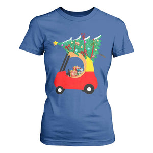 Christmas Kids T Shirt For Women Red Car Tree Cute Xmas Toddler Boys TS10 Royal Blue Print Your Wear
