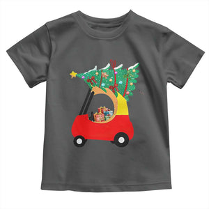 Christmas Kids Toddler T Shirt Red Car Tree Cute Xmas Toddler Boys TS10 Dark Heather Print Your Wear