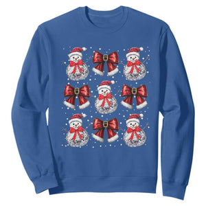 Christmas Coquette Sweatshirt Girly Xmas Disco Snowman Bow TS10 Royal Blue Print Your Wear