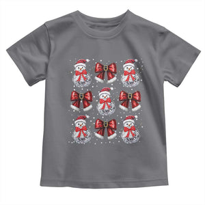 Christmas Coquette Toddler T Shirt Girly Xmas Disco Snowman Bow TS10 Charcoal Print Your Wear