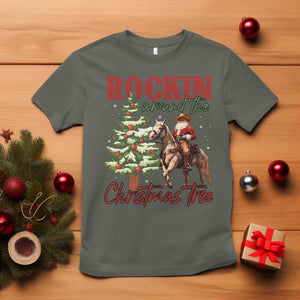 Western Christmas T Shirt Vintage 90s Cowboy Santa Claus Xmas Tree TS10 Military Green Print Your Wear