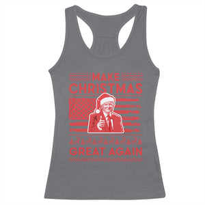 Christmas Trump Racerback Tank Top Funny Xmas Santa Trump Make Christmas Great Again Ugly Sweater TS10 Charcoal Print Your Wear