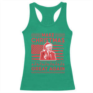 Christmas Trump Racerback Tank Top Funny Xmas Santa Trump Make Christmas Great Again Ugly Sweater TS10 Irish Green Print Your Wear
