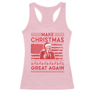 Christmas Trump Racerback Tank Top Funny Xmas Santa Trump Make Christmas Great Again Ugly Sweater TS10 Light Pink Print Your Wear