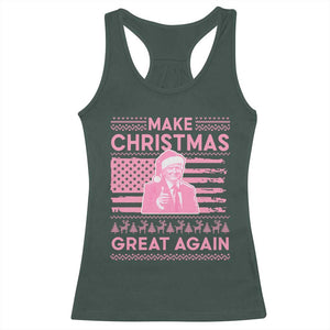 Christmas Trump Pink Racerback Tank Top Funny Xmas Santa Trump Make Christmas Great Again Ugly Sweater TS10 Dark Forest Green Print Your Wear