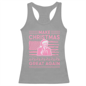 Christmas Trump Pink Racerback Tank Top Funny Xmas Santa Trump Make Christmas Great Again Ugly Sweater TS10 Sport Gray Print Your Wear