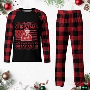 Xmas Trump Plaid Pajama Set Funny Santa Trump Make Christmas Great Again Ugly Sweater TS10 Buffalo Plaid Print Your Wear